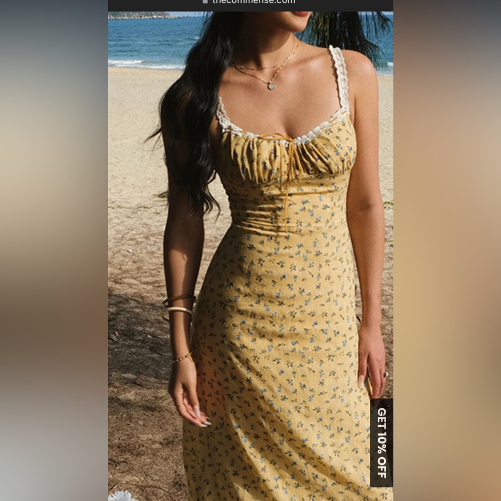 Yellow Commense Boho floral dress size 12 (XL)